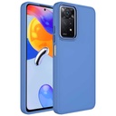 Xiaomi Redmi Note 11 Global Uyumlu Kılıf Metal Çerçeve ve Buton Tasarımlı Silikon Zore Luna Kapak