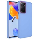 Xiaomi Redmi Note 11 Global Uyumlu Kılıf Metal Çerçeve ve Buton Tasarımlı Silikon Zore Luna Kapak