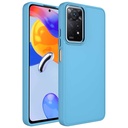 Xiaomi Redmi Note 11S Global Uyumlu Kılıf Metal Çerçeve ve Buton Tasarımlı Silikon Zore Luna Kapak