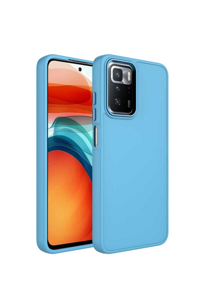 Xiaomi Redmi 10 Uyumlu Kılıf Metal Çerçeve ve Buton Tasarımlı Silikon Zore Luna Kapak