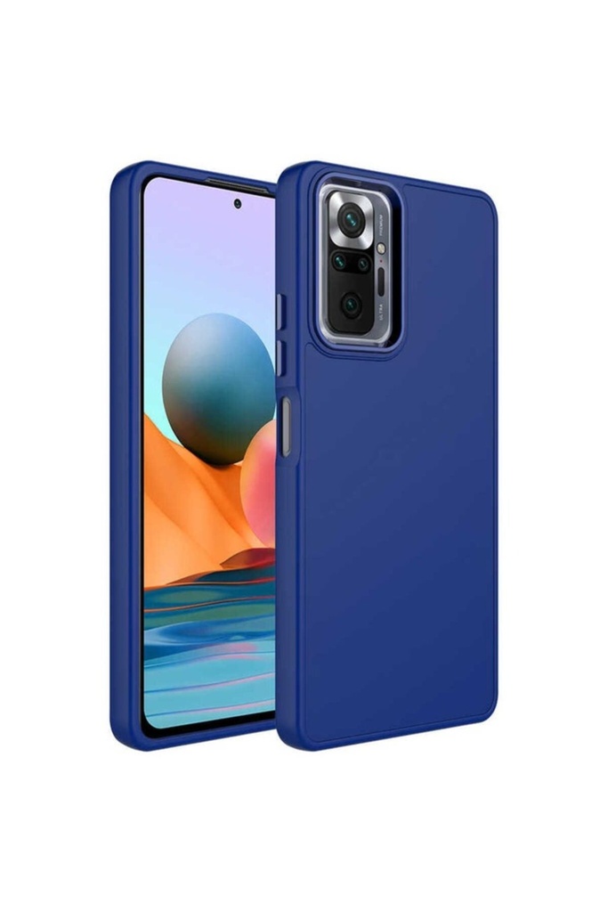 Xiaomi Redmi Note 10 Pro Uyumlu Kılıf Metal Çerçeve ve Buton Tasarımlı Silikon Zore Luna Kapak