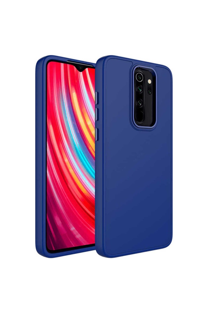 Xiaomi Redmi Note 8 Pro Uyumlu Kılıf Metal Çerçeve ve Buton Tasarımlı Silikon Zore Luna Kapak