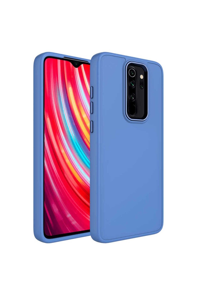 Xiaomi Redmi Note 8 Pro Uyumlu Kılıf Metal Çerçeve ve Buton Tasarımlı Silikon Zore Luna Kapak