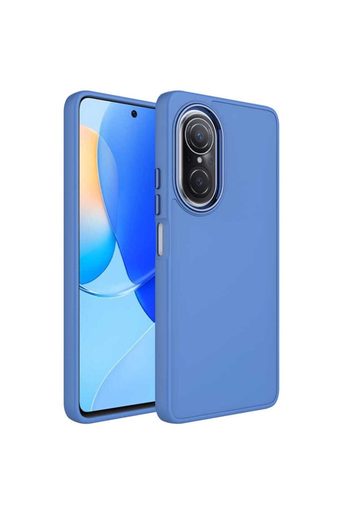 Huawei Nova 9 SE Uyumlu Kılıf Metal Çerçeve ve Buton Tasarımlı Silikon Zore Luna Kapak