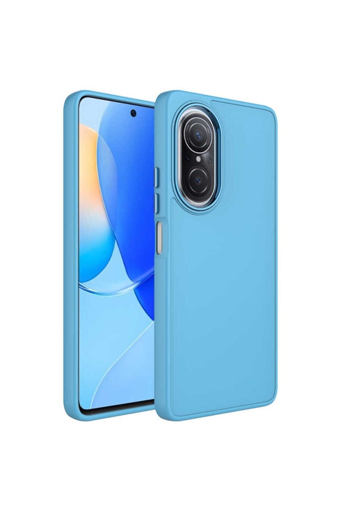 Huawei Nova 9 SE Uyumlu Kılıf Metal Çerçeve ve Buton Tasarımlı Silikon Zore Luna Kapak
