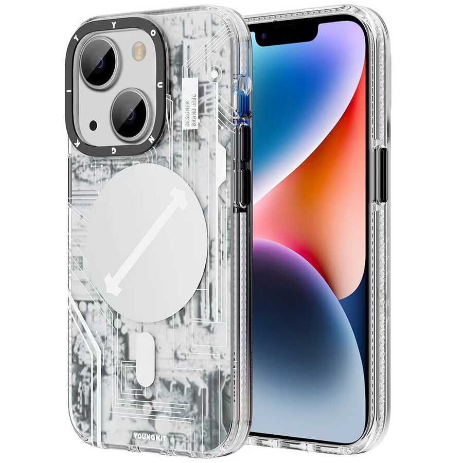 Apple iPhone 14 Uyumlu Kılıf M-safe Şarj Özellikli YoungKit Technology Serisi Kapak