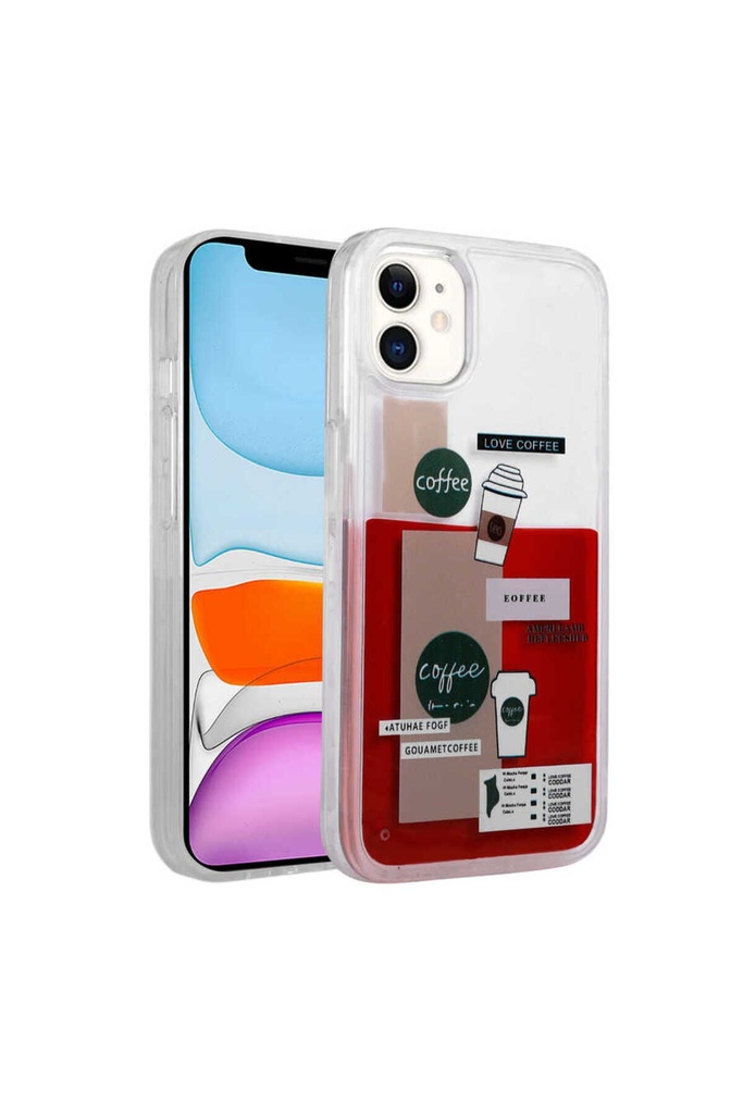 [RNZ-TA81992] Apple iPhone 14 Uyumlu Kılıf Desenli Sıvılı Zore Drink Silikon Kapak (NO1)