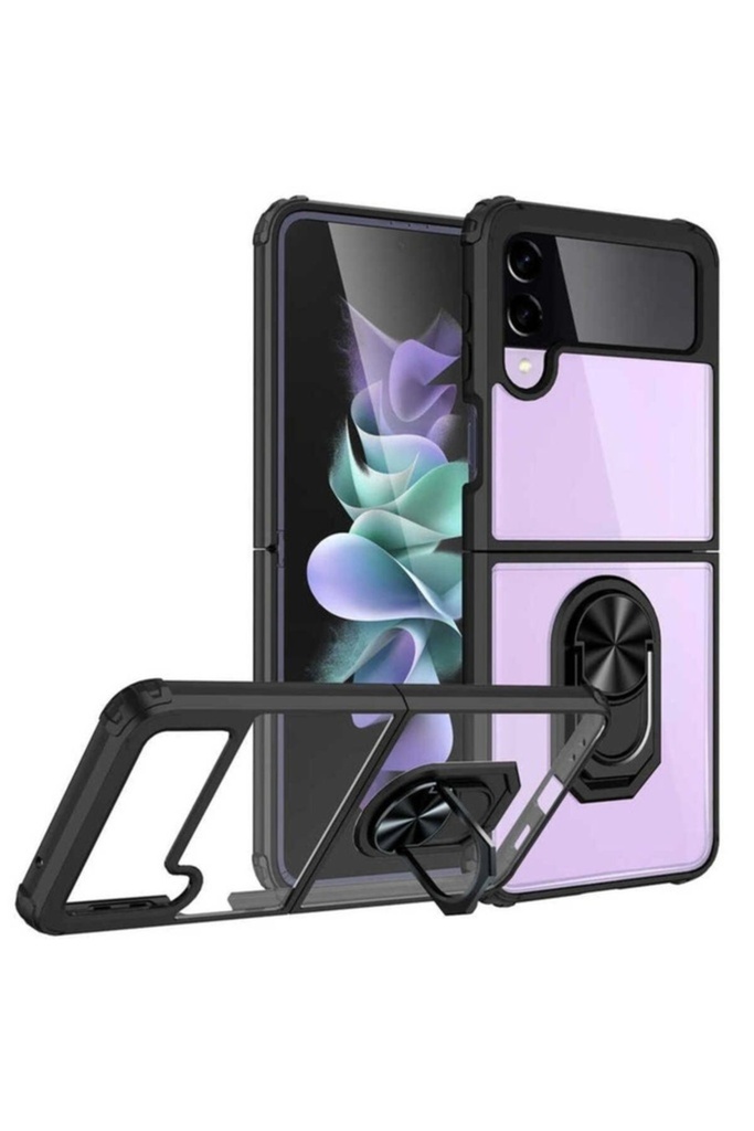 [RNZ-TA82152] Samsung Galaxy Z Flip 4 Uyumlu Kılıf Zore Mola Kapak (Siyah)
