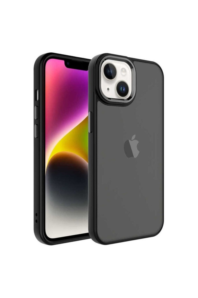 [RNZ-TA82064] Apple iPhone 14 Plus Uyumlu Kılıf Buzlu Sert PC Zore May Kapak (Siyah)