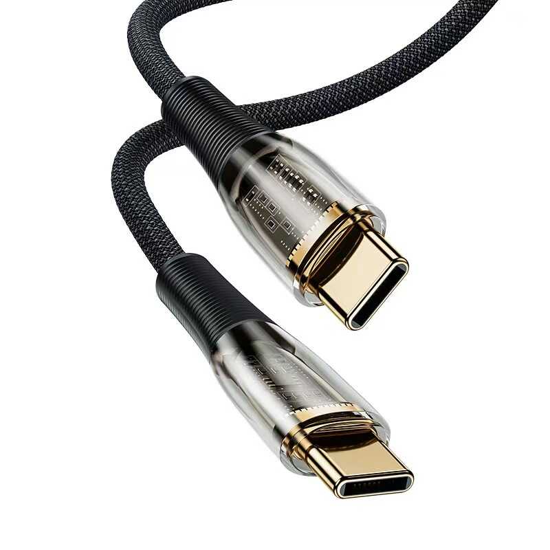 [RNZ-TA82141] Benks D42 Şeffaf Görünümlü Type-C To PD Kablo 100W 1.2M