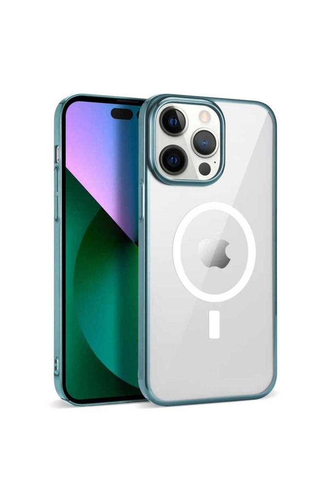 [RNZ-TA82238] Apple iPhone 13 Uyumlu Kılıf Zore Wireless Şarj Özellikli Pixel M-safe Kapak (Siyah)