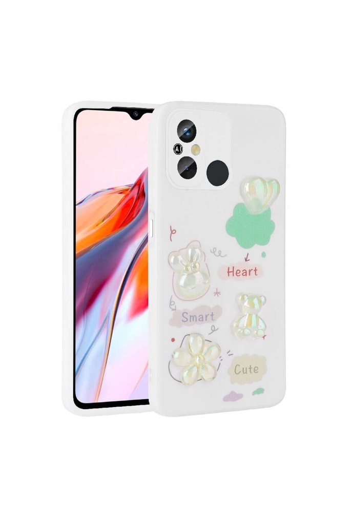 Xiaomi Redmi 12C Uyumlu Kılıf Kabartma Figürlü Parlak Zore Toys Silikon Kapak