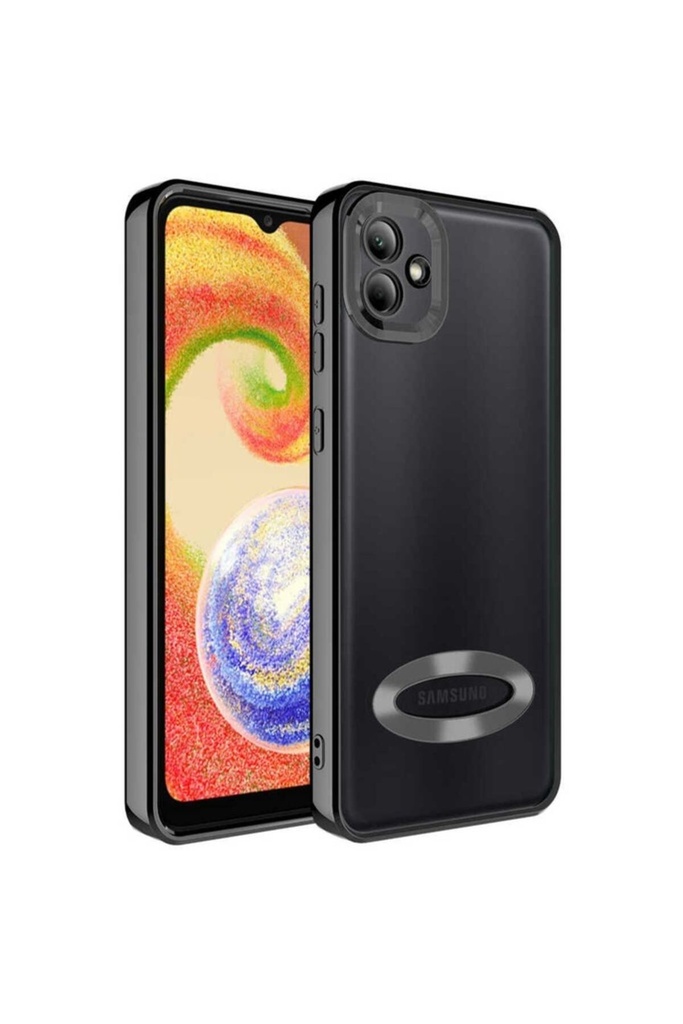 [RNZ-TA82345] Samsung Galaxy A03 Uyumlu Kılıf Kamera Korumalı Logo Gösteren Zore Omega Kapak (Siyah)