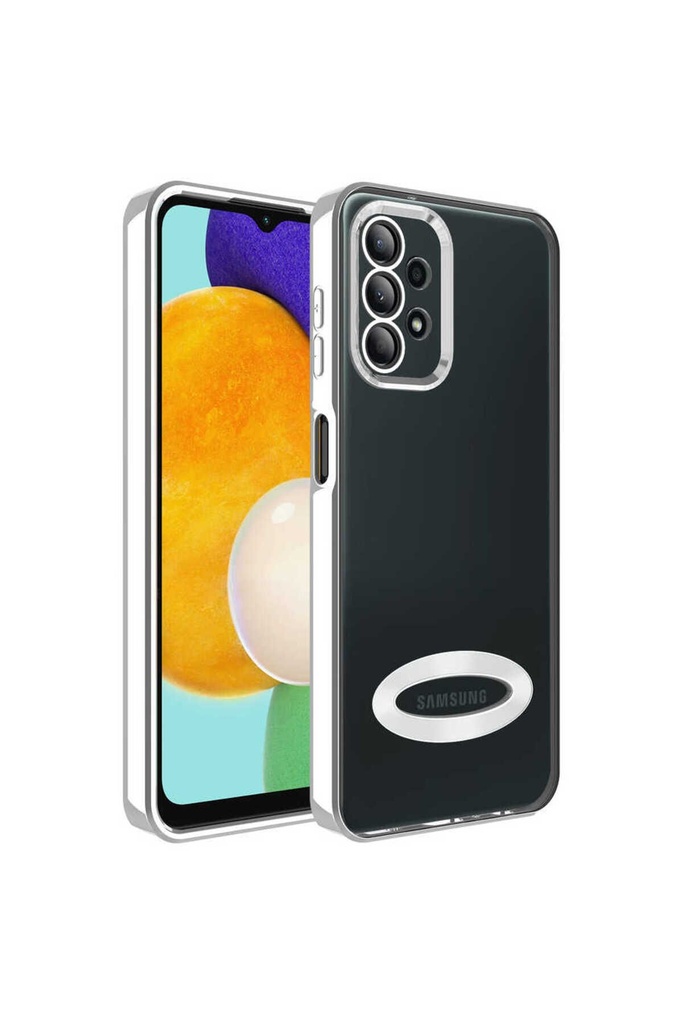 Samsung Galaxy A13 4G Uyumlu Kılıf Kamera Korumalı Logo Gösteren Zore Omega Kapak
