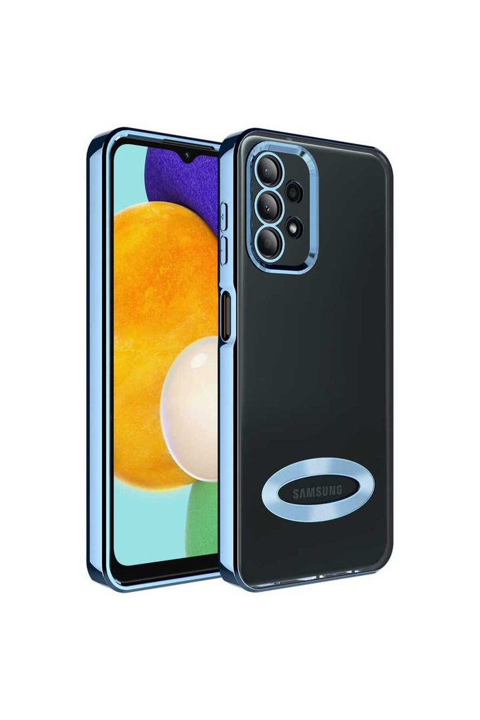 Samsung Galaxy A13 4G Uyumlu Kılıf Kamera Korumalı Logo Gösteren Zore Omega Kapak