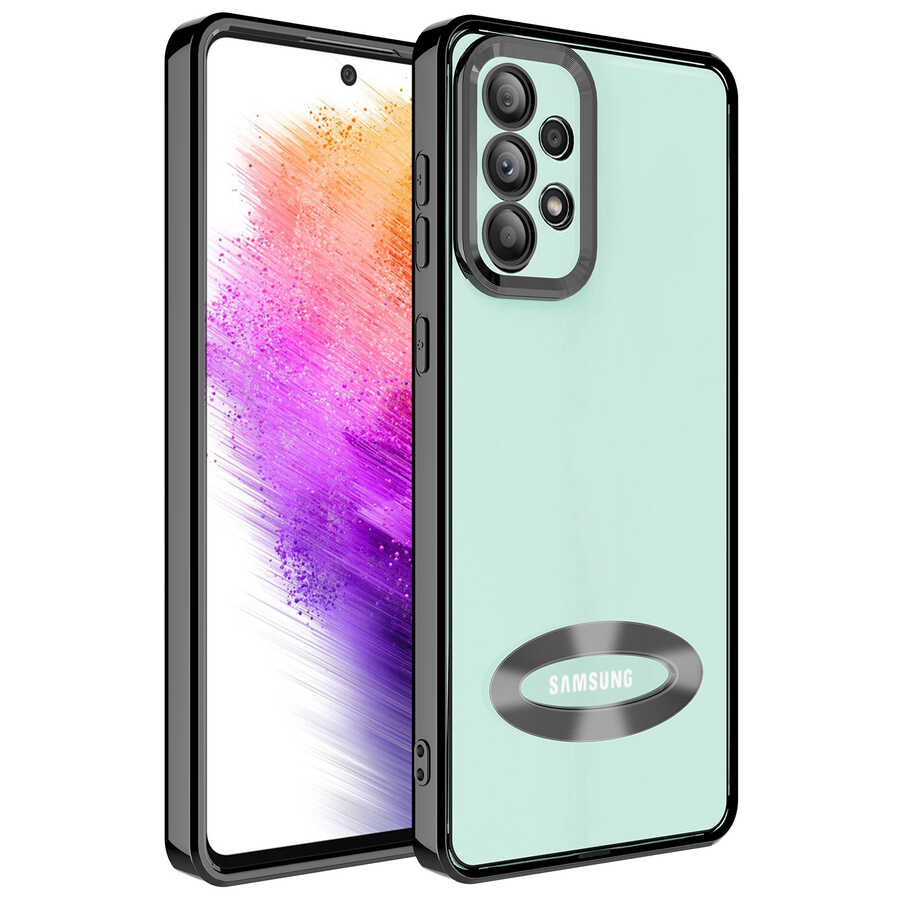 [RNZ-TA82389] Samsung Galaxy A53 5G Uyumlu Kılıf Kamera Korumalı Logo Gösteren Zore Omega Kapak (Siyah)