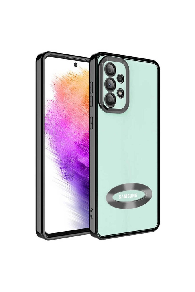 [RNZ-TA82397] Samsung Galaxy A73 Uyumlu Kılıf Kamera Korumalı Logo Gösteren Zore Omega Kapak (Siyah)