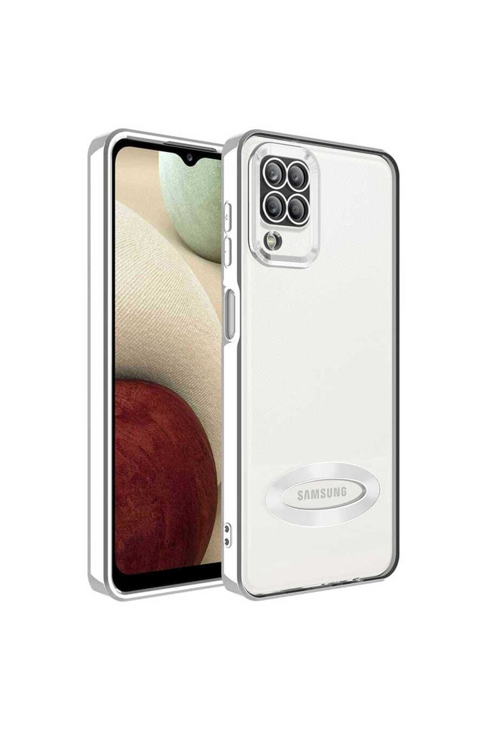 Samsung Galaxy A12 Uyumlu Kılıf Kamera Korumalı Logo Gösteren Zore Omega Kapak