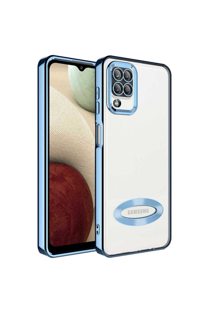 Samsung Galaxy A12 Uyumlu Kılıf Kamera Korumalı Logo Gösteren Zore Omega Kapak