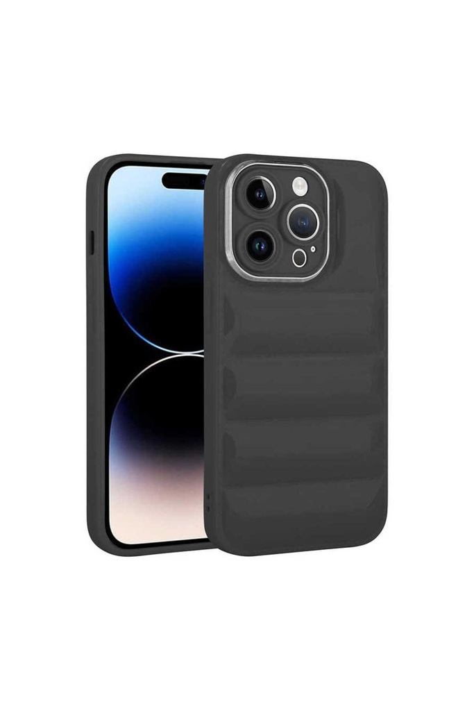 [RNZ-TA82502] Apple iPhone 14 Pro Max Uyumlu Kılıf Kamera Korumalı Parlak Airbag'li Zore Galya Kapak (Siyah)