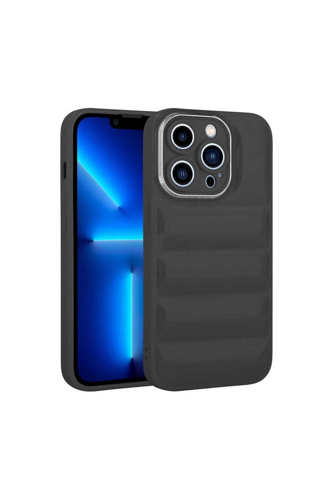 [RNZ-TA82478] Apple iPhone 13 Pro Max Uyumlu Kılıf Kamera Korumalı Parlak Airbag'li Zore Galya Kapak (Siyah)