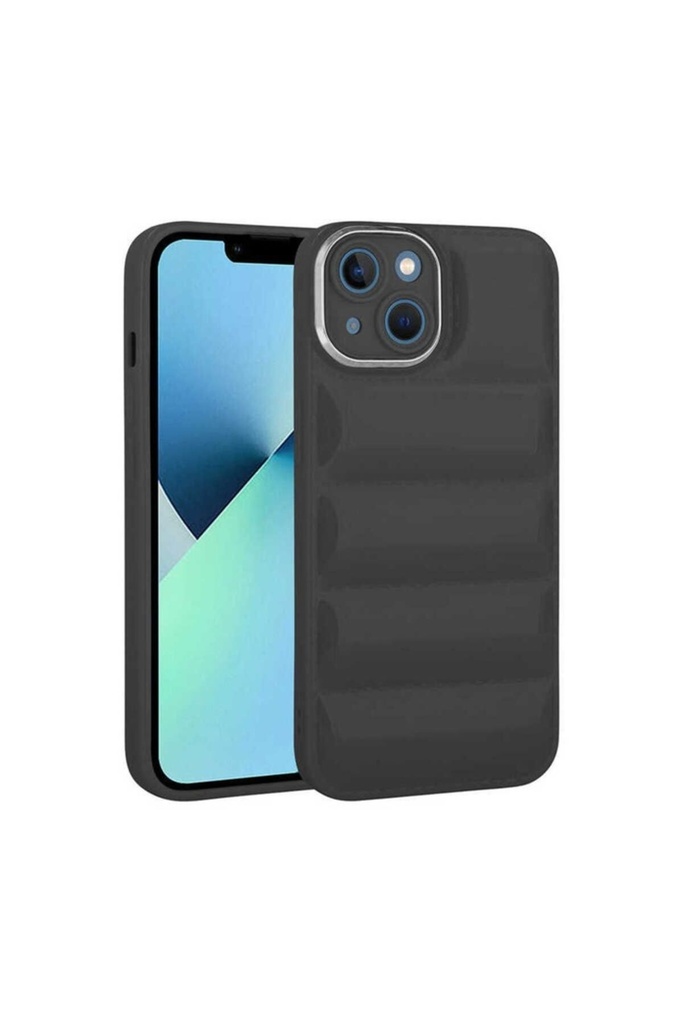 [RNZ-TA82484] Apple iPhone 14 Uyumlu Kılıf Kamera Korumalı Parlak Airbag'li Zore Galya Kapak (Siyah)