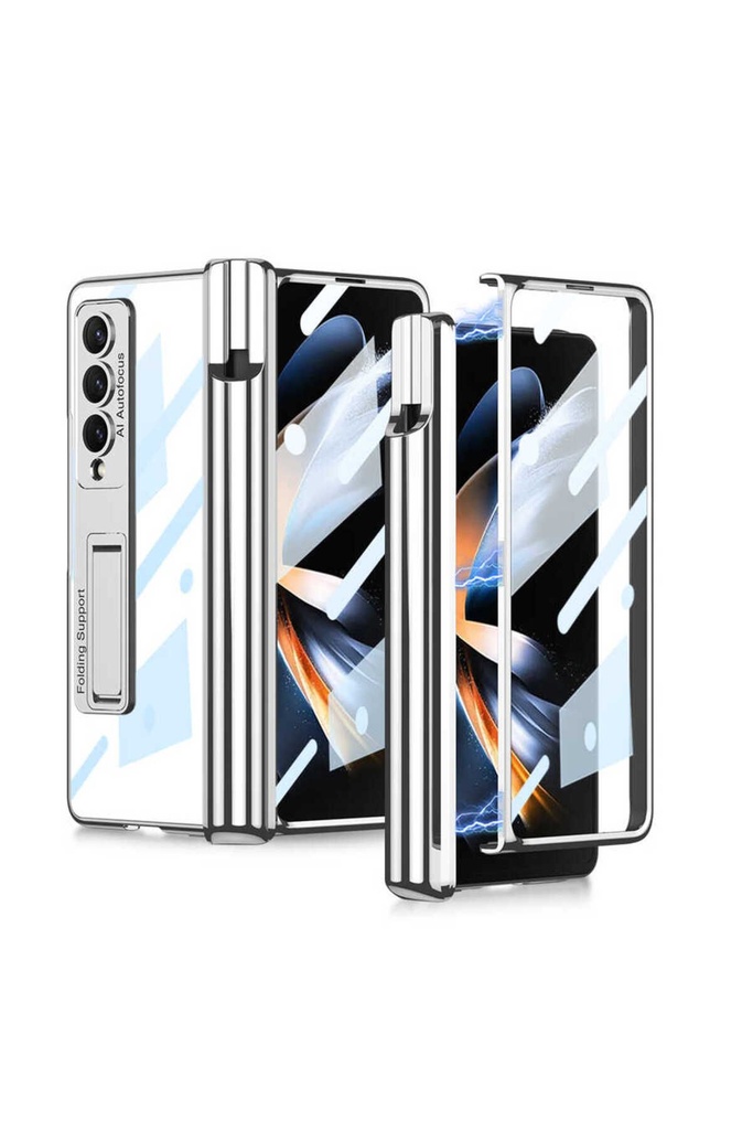Samsung Galaxy Z Fold 4 Uyumlu Kılıf Zore Kıpta Standlı Kalem Bölmeli Kapak