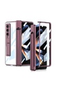 Samsung Galaxy Z Fold 4 Uyumlu Kılıf Zore Kıpta Standlı Kalem Bölmeli Kapak