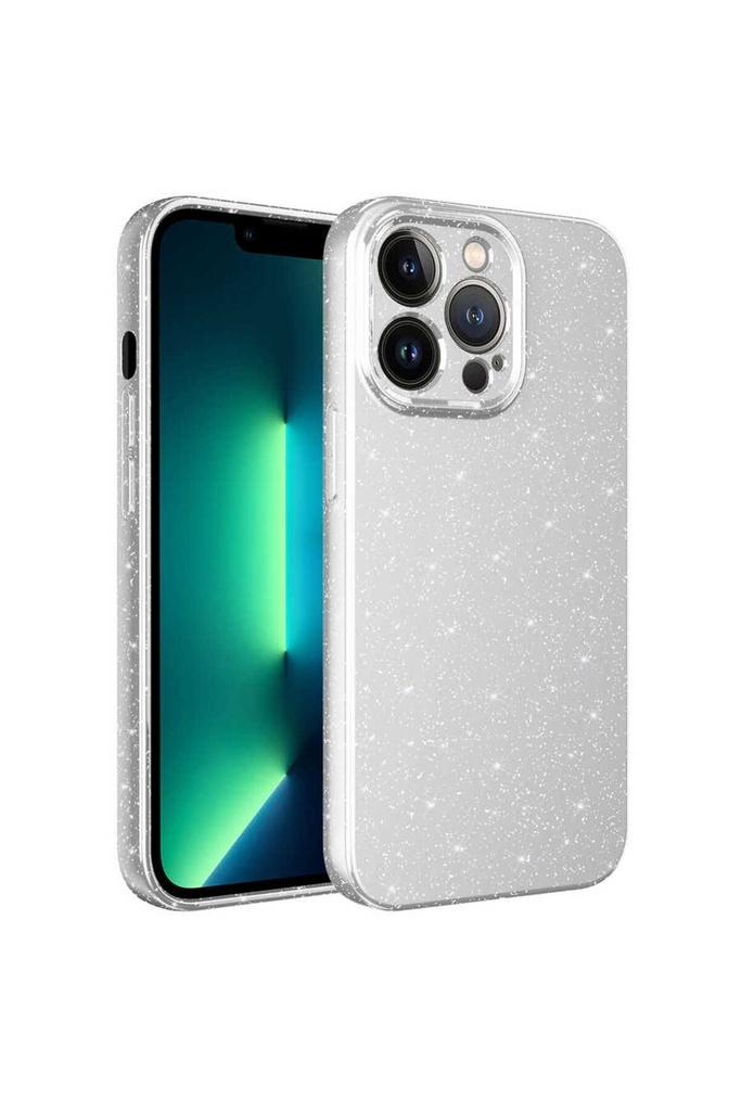 Apple iPhone 13 Pro Uyumlu Kılıf Kamera Korumalı Simli Lüks Zore Koton Kapak