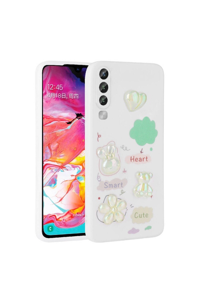 Samsung Galaxy A50 Uyumlu Kılıf Kabartma Figürlü Parlak Zore Toys Silikon Kapak