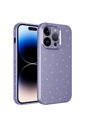 Apple iPhone 14 Uyumlu Kılıf Kamera Korumalı Simli Lüks Zore Koton Kapak