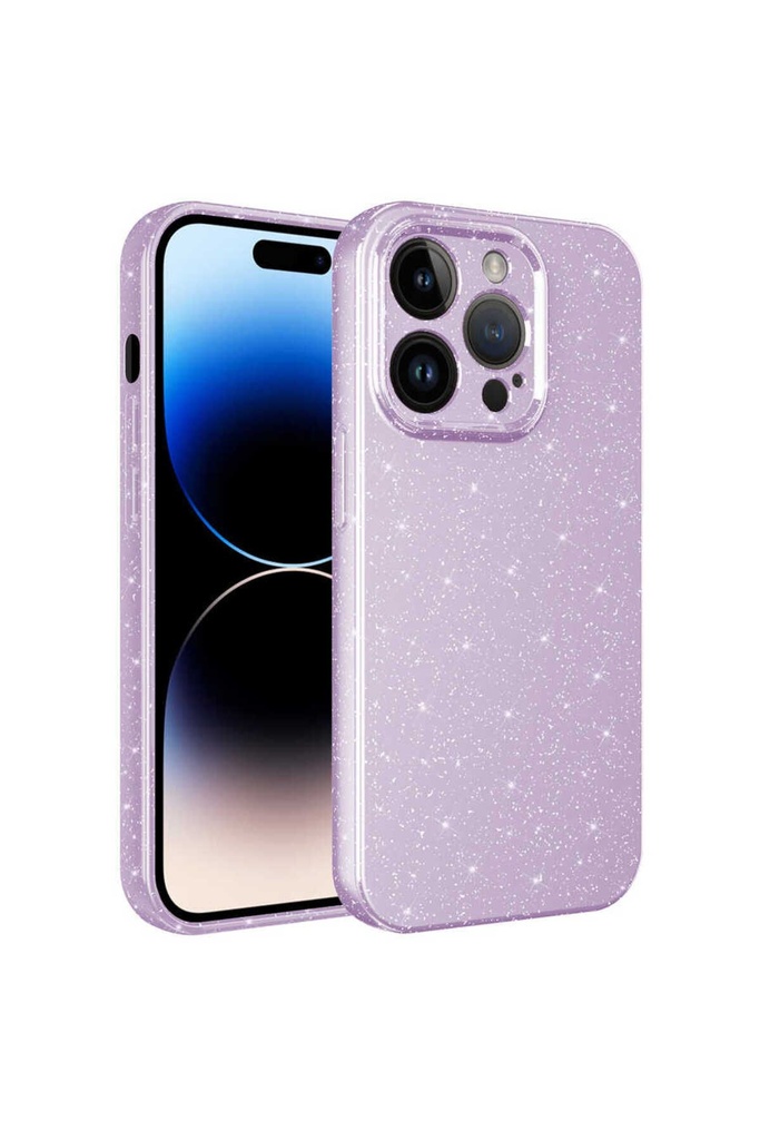 Apple iPhone 14 Pro Uyumlu Kılıf Kamera Korumalı Simli Lüks Zore Koton Kapak