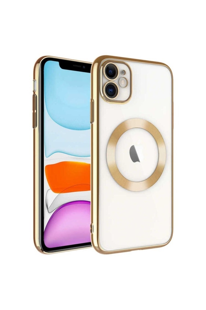 Apple iPhone 11 Uyumlu Kılıf Wireless Şarj Özellikli Sert PC Zore Riksos M-safe Kapak