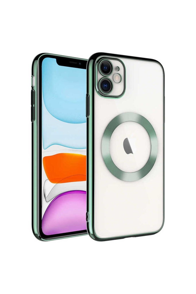 Apple iPhone 11 Uyumlu Kılıf Wireless Şarj Özellikli Sert PC Zore Riksos M-safe Kapak