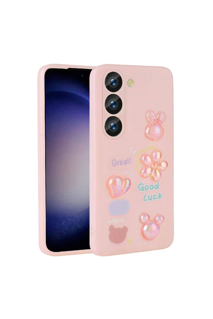 Samsung Galaxy A54 Uyumlu Kılıf Kabartma Figürlü Parlak Zore Toys Silikon Kapak