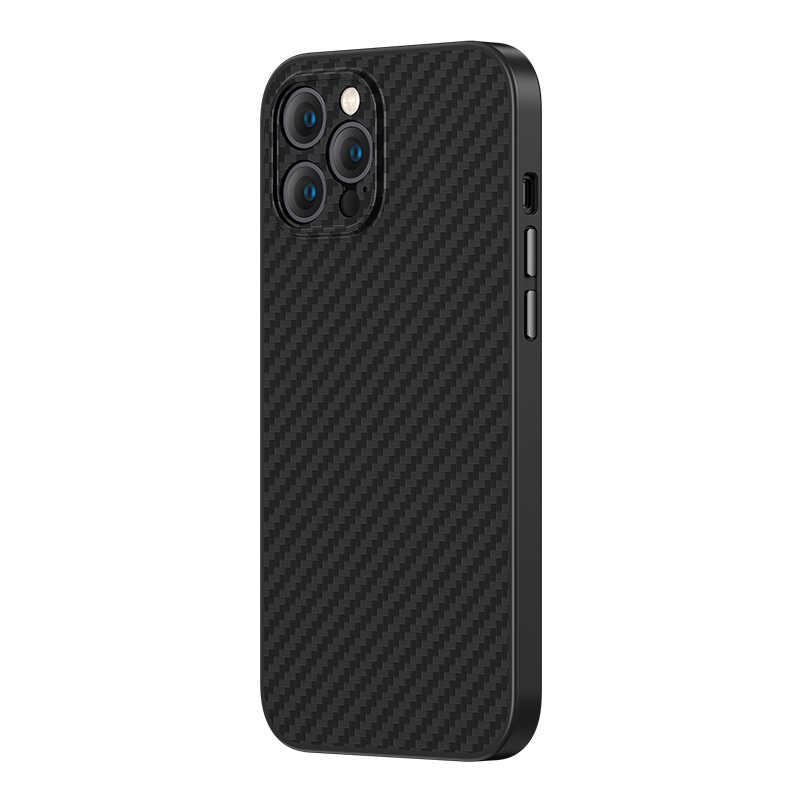 [RNZ-TA82819] Apple iPhone 12 Pro Max Uyumlu Kılıf Karbon Fiber Benks Hybrid Kevlar Kapak