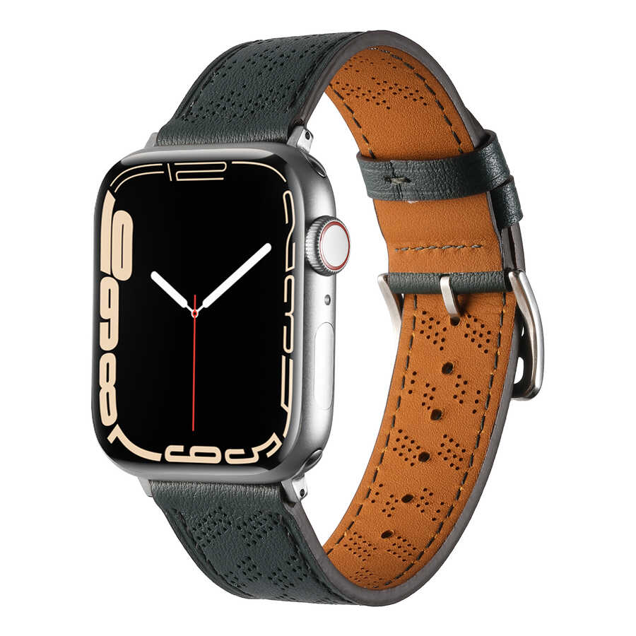 ​​​Apple Watch 42mm Uyumlu Kordon Deri Şık Tasarımlı Luxury Strap KRD-76 Kayış