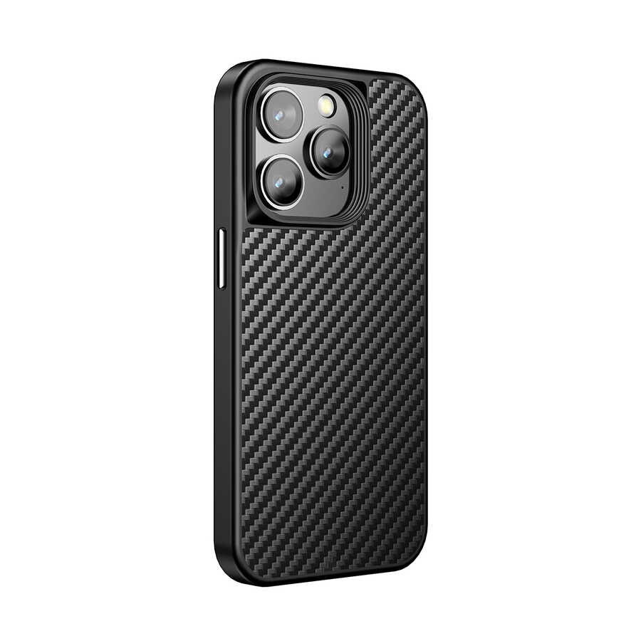[RNZ-TA82999] Apple iPhone 14 Pro Uyumlu Kılıf Aramid Karbon Fiber M-safe Özellikli Wlons Radison Kapak