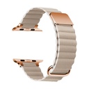​​​Apple Watch 38mm Uyumlu Kordon PU Deri Bakla Tasarımlı Mıknatıslı KRD-78 Kayış