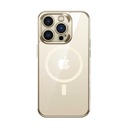 Apple iPhone 14 Pro Uyumlu Kılıf M-safe Şarj Özellikli Premium Cam Arka Yüzey Benks Electroplated Kapak
