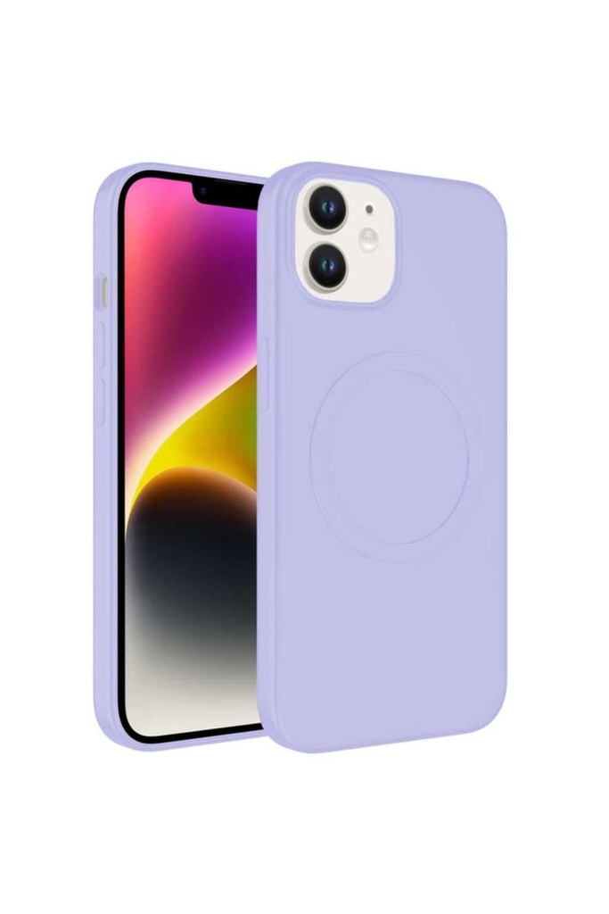 Apple iPhone 11 Uyumlu Kılıf M-safe Wireless Şarj Özellikli Pastel Renk Silikon Zore Plas Kapak