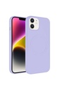 Apple iPhone 11 Uyumlu Kılıf M-safe Wireless Şarj Özellikli Pastel Renk Silikon Zore Plas Kapak