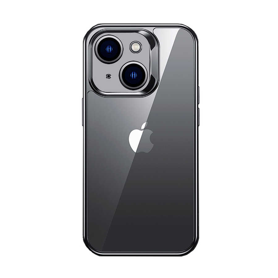 [RNZ-TA83097] Apple iPhone 14 Uyumlu Kılıf Benks Electroplating TPU Kapak Ekran Koruyucu Hediyeli (Siyah)