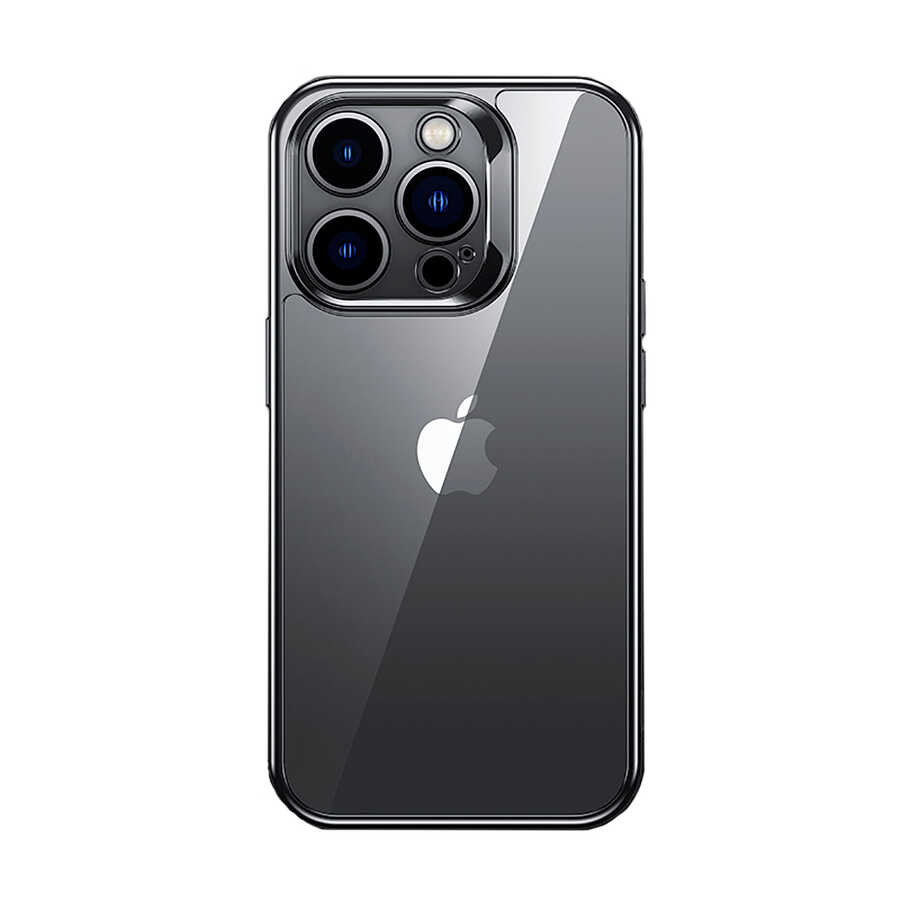 [RNZ-TA83100] Apple iPhone 14 Pro Uyumlu Kılıf Benks Electroplating TPU Kapak Ekran Koruyucu Hediyeli (Siyah)