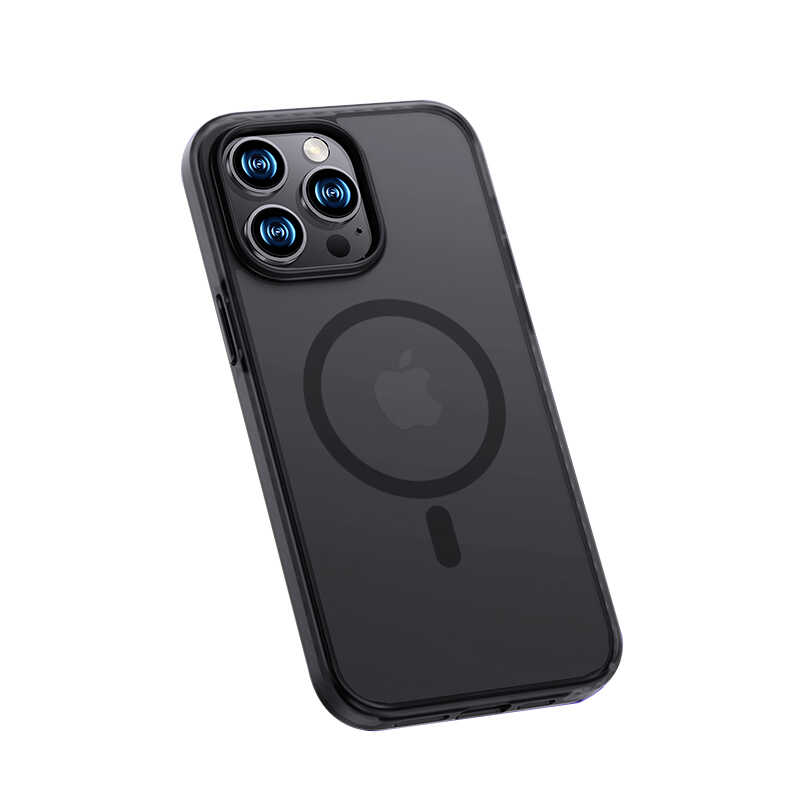 [RNZ-TA83113] Apple iPhone 14 Pro Uyumlu Kılıf Kenarları Silikon Airbagli Mat Arka Yüzey Benks Icesand Kapak (Siyah)