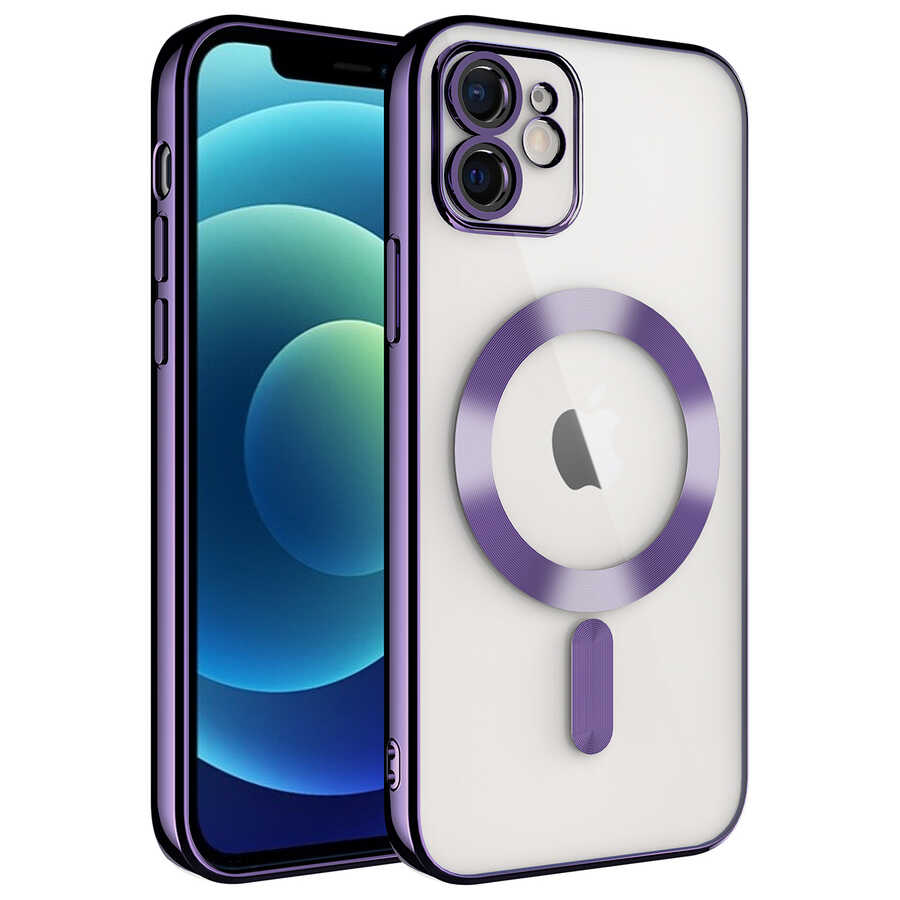Apple iPhone 12 Uyumlu Kılıf Kamera Korumalı M-safe Wireless Şarj Özellikli Zore Demre Kapak