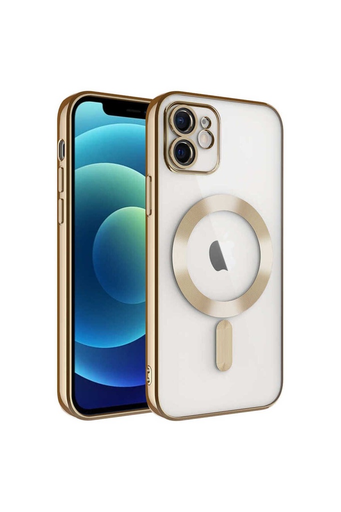 Apple iPhone 12 Uyumlu Kılıf Kamera Korumalı M-safe Wireless Şarj Özellikli Zore Demre Kapak