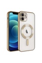 Apple iPhone 12 Uyumlu Kılıf Kamera Korumalı M-safe Wireless Şarj Özellikli Zore Demre Kapak