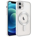 Apple iPhone 12 Uyumlu Kılıf Kamera Korumalı M-safe Wireless Şarj Özellikli Zore Demre Kapak