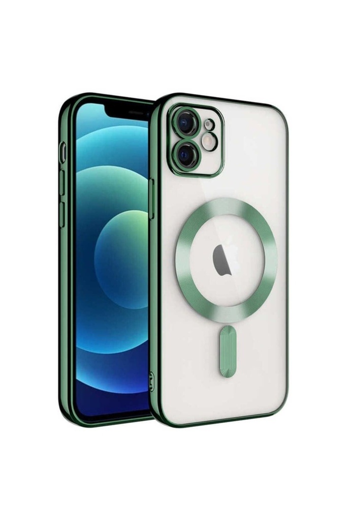 Apple iPhone 12 Uyumlu Kılıf Kamera Korumalı M-safe Wireless Şarj Özellikli Zore Demre Kapak